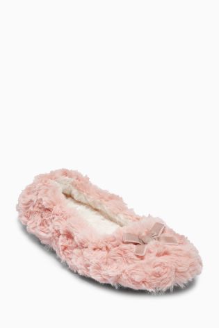 Pink Bow Ballerina Slippers (Older Girls)